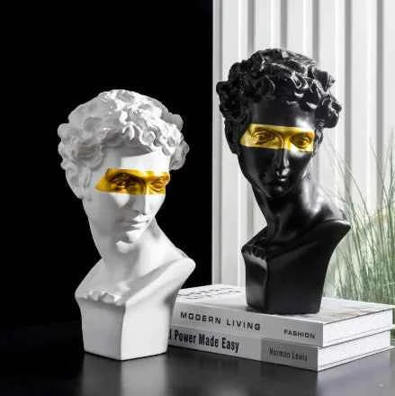 David Art Sculpture – Modern Resin Bust with Vintage Classical Design