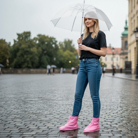 Waterproof Non-Slip Shoe Covers – Reusable PVC Rain Protection by Wave & Hang