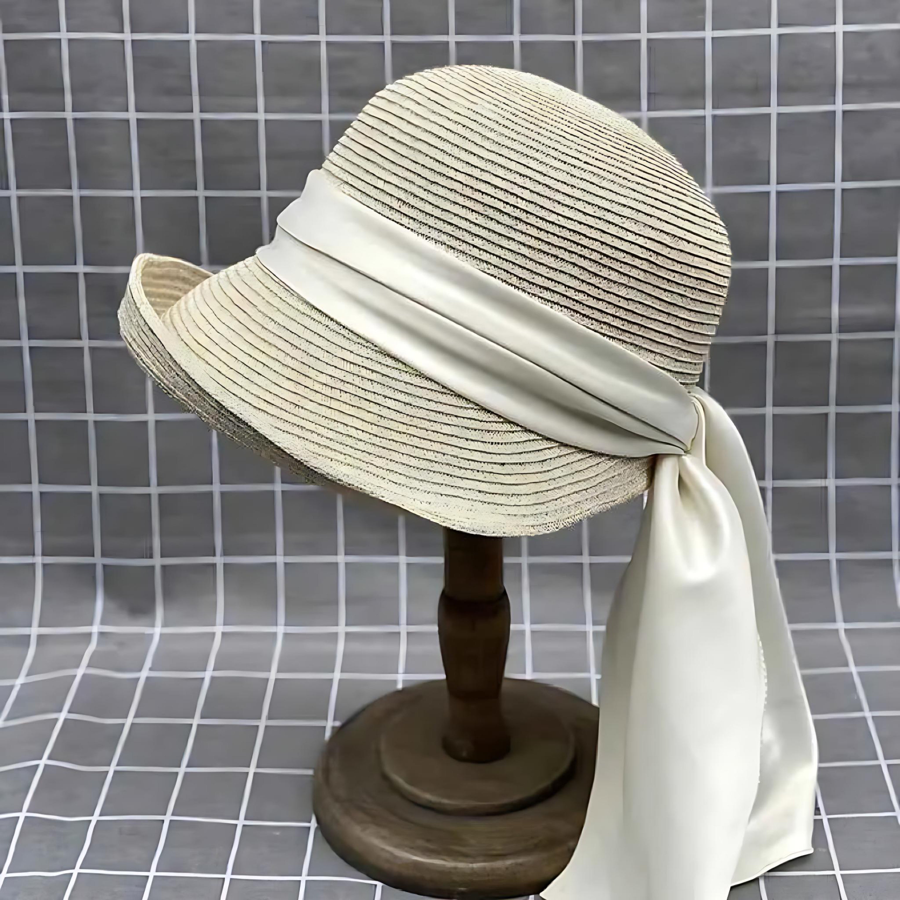 Japanese Ribbon Bucket Hat - Chic UV Protection for Women by Wave & Hang