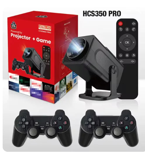 Android 12.0 Projector & Game Console – 4K HD Home Theater with 3000+ Retro Games & Dual Controllers