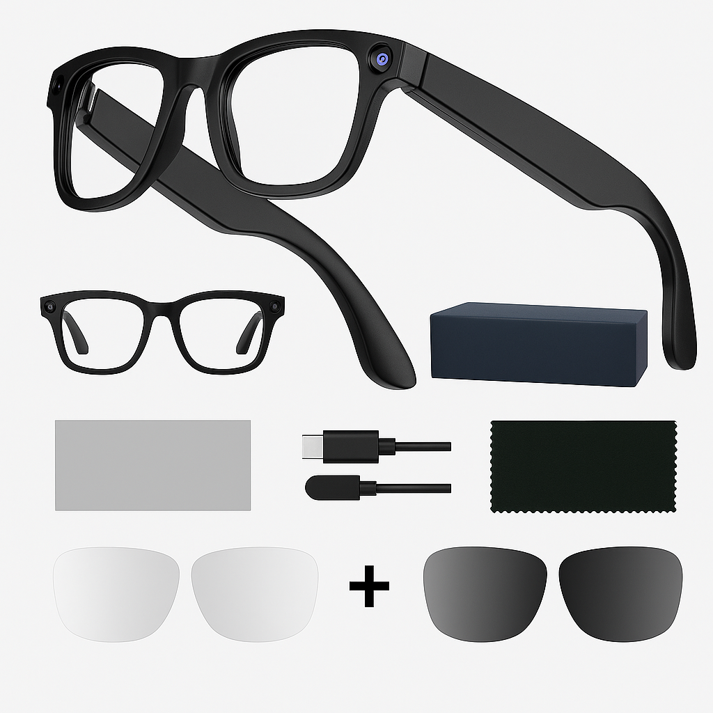 AI Tech Smart Glasses - HD Video Recording & Touch Controls