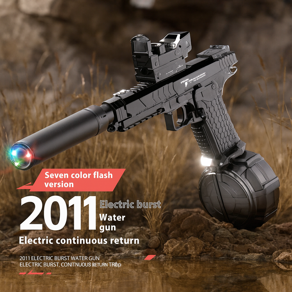 Electric Light-Up Water Gun – LED Rechargeable Battle Blaster by Wave & Hang