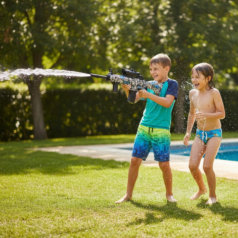 Electric Graffiti Water Gun – Automatic Rechargeable Spray Blaster by Wave & Hang