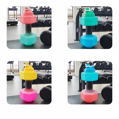 Dumbbell Shaped Sports Water Bottle – 550ml Leak-Proof Fitness Cup by Wave & Hang