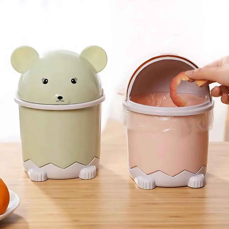 Panda Flip-Top Mini Trash Can | Cute Desktop Bin for Bathroom & Office