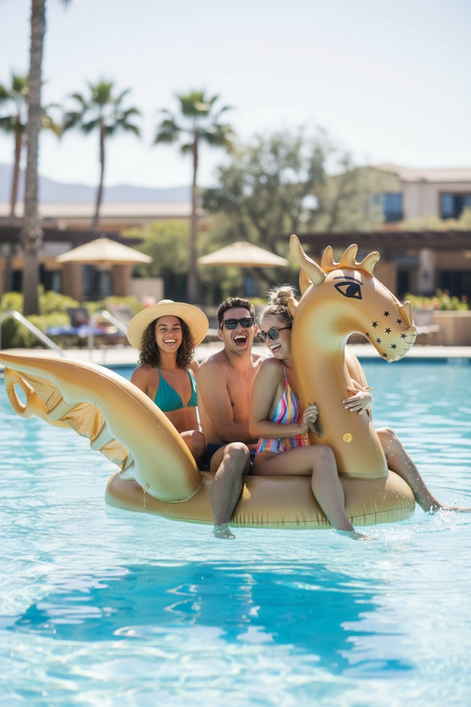 Giant Inflatable 103” Golden Dragon Pool Float – Luxury Ride-On Float for Adults & Kids by Wave & Hang