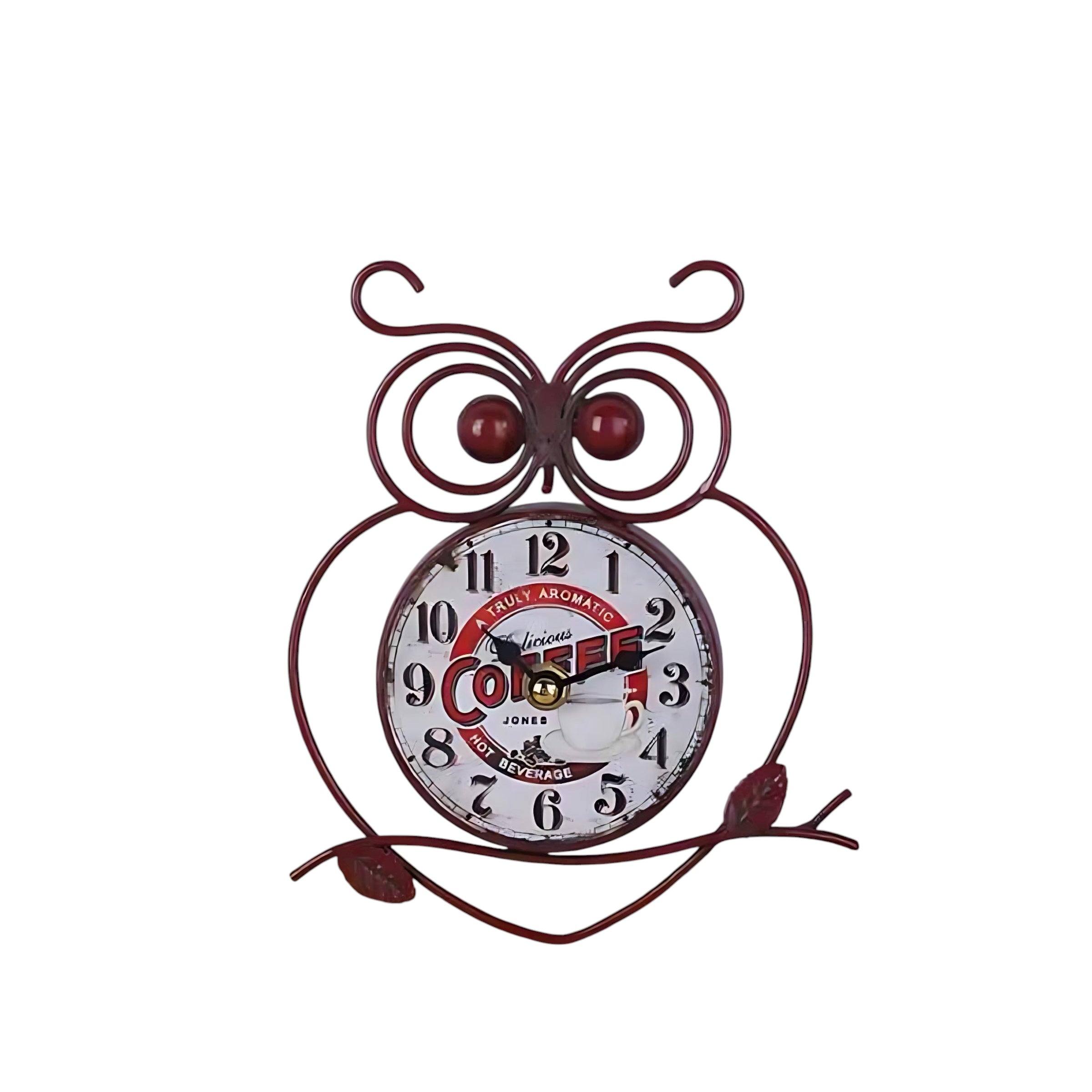 Vintage Owl Wall Clock | Silent Charm for Home | Elegant Décor by Wave & Hang