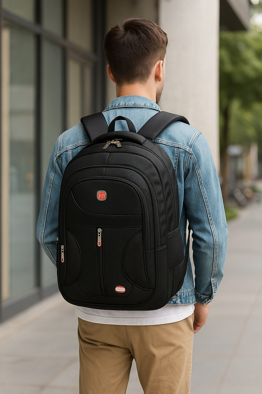 💼 Sleek Black Laptop Backpack – Durable, Waterproof & Multi-Purpose