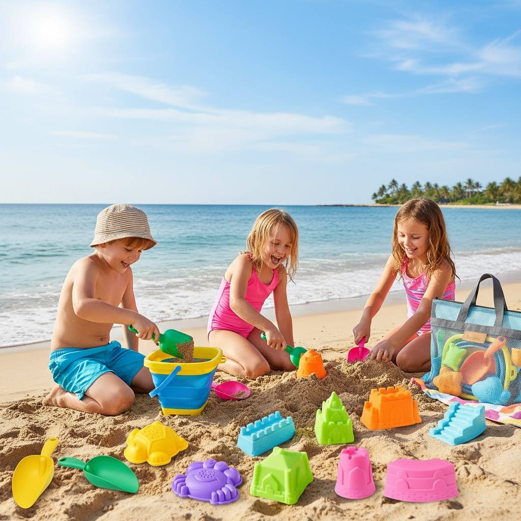 Aclarastra Collapsible Beach Sand Toys - Travel Set for Kids