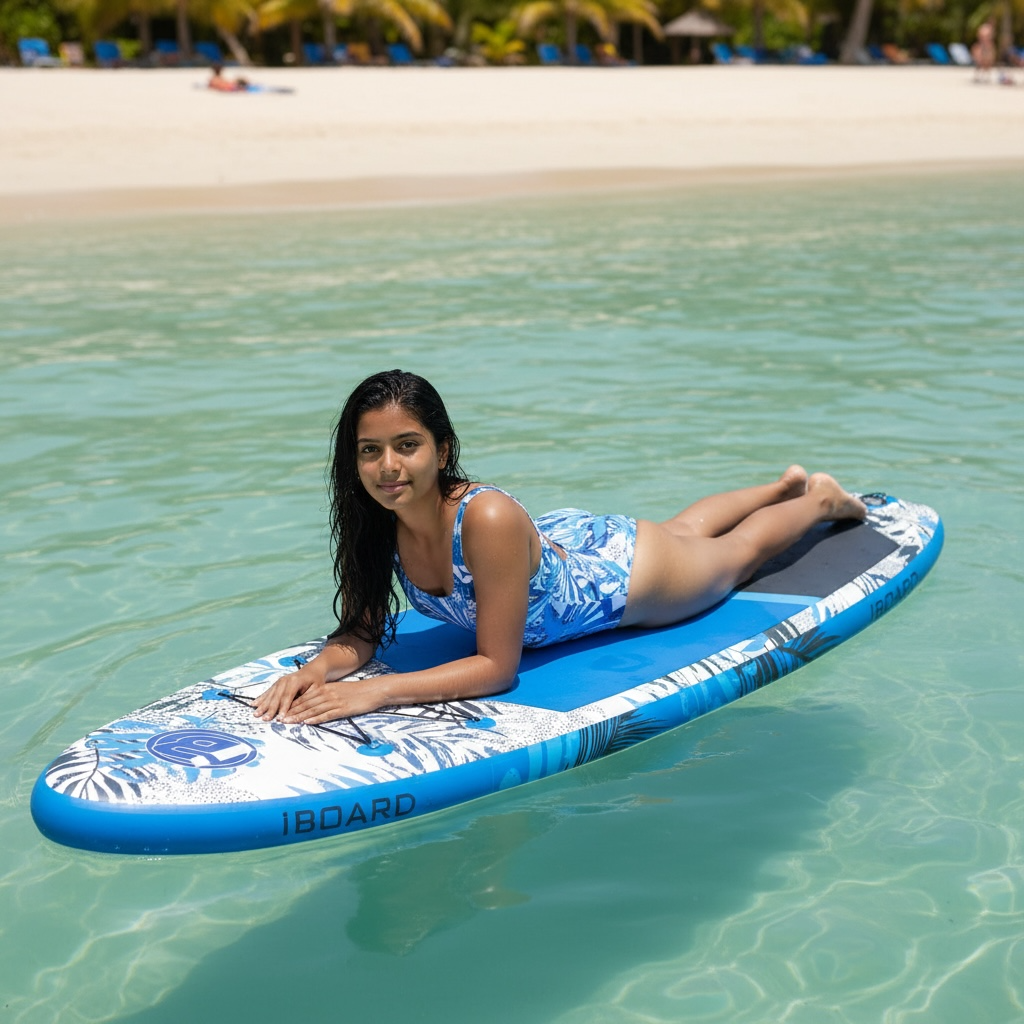 iBOARD Inflatable Paddle Board 11′×32″×6″ – Premium SUP with Accessories by Wave & Hang