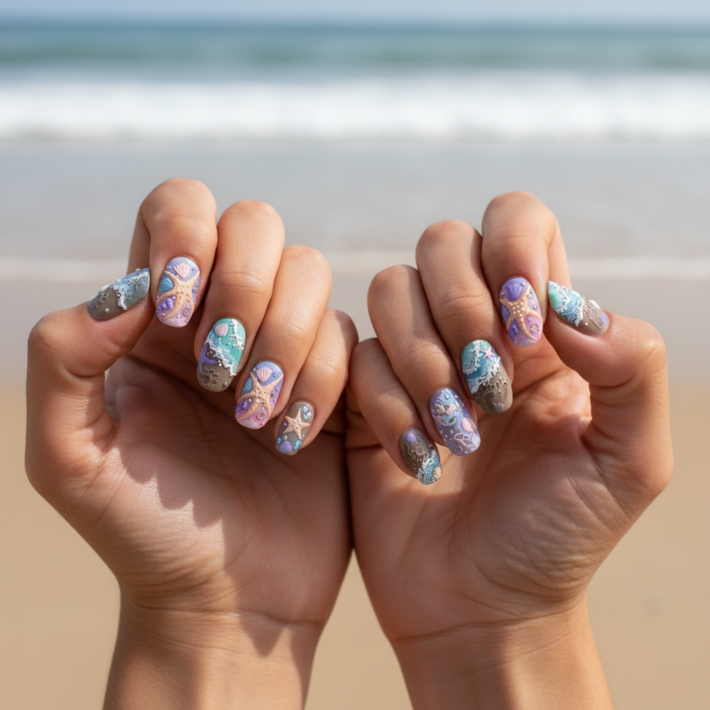Ocean Nail Art Stickers | Easy DIY Summer Designs for Women by Wave & Hang