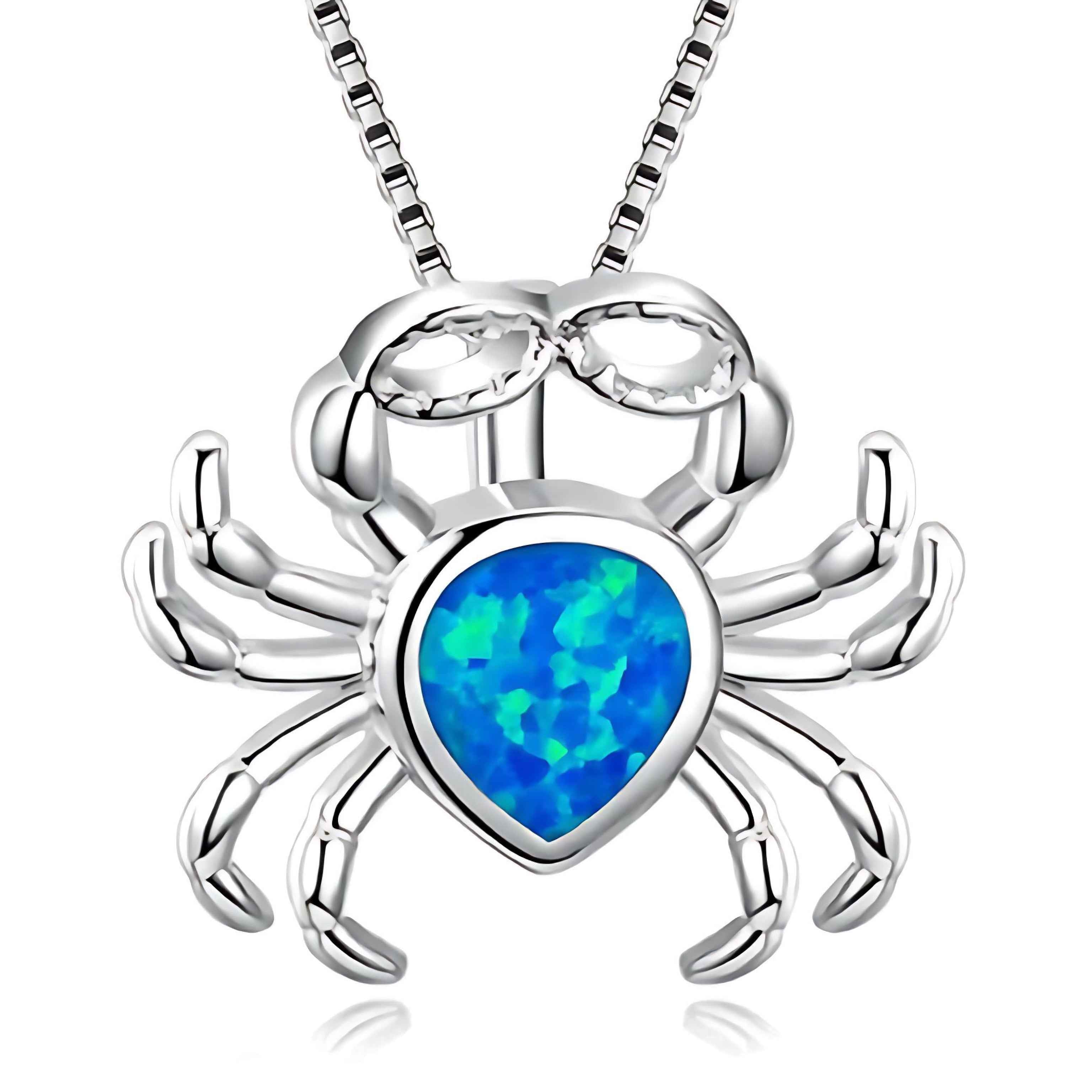 Blue Ocean Turtle Necklace – Elegant Ocean-Inspired Silver Pendant with Adjustable Chain