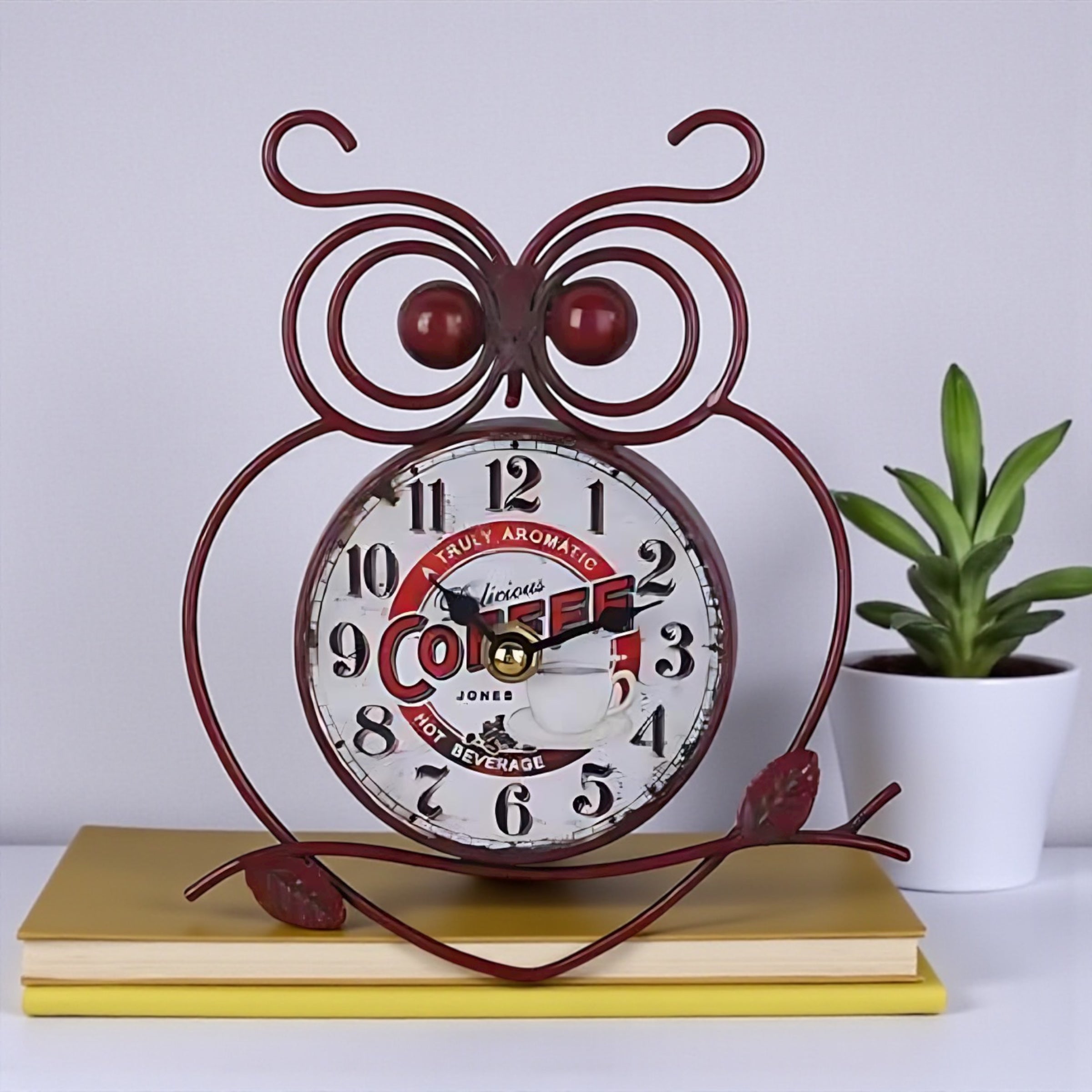 Vintage Owl Wall Clock | Silent Charm for Home | Elegant Décor by Wave & Hang