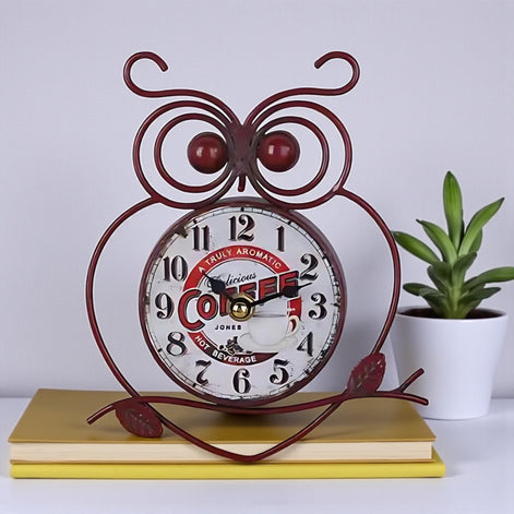 Vintage Owl Wall Clock | Silent Charm for Home | Elegant Décor by Wave & Hang