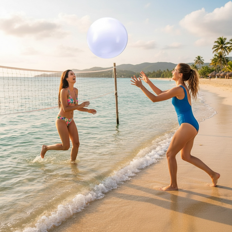 Sinmoe 8-Piece Inflatable Beach Balls - Durable & Fun 16" Set