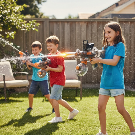 Light UMP45 Electric Water Gun – Automatic Rechargeable Blaster with LED Glow by Wave & Hang