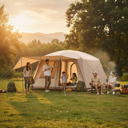 Vidalido 8-10 Person Waterproof Camping Tent with 3 Doors