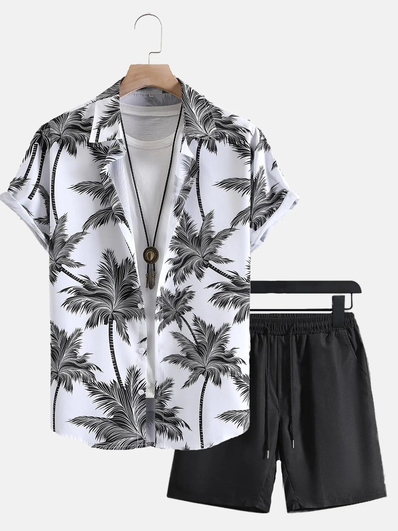 Men’s 3D Print Beach Outfit | Hawaiian Short Sleeve Shirt & Matching Shorts Set for Summer Vacation, Beach & Casual Wear