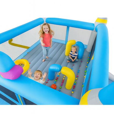 Multifunctional Jump ’n Slide Kids Inflatable Bouncer – Large 198” x 180” Playhouse with Slide & Blower | Outdoor Bounce Castle for Children