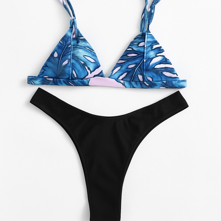Tropical Elegance Bikini Set – Sexy Thong Swimsuit for Bold Summer Style