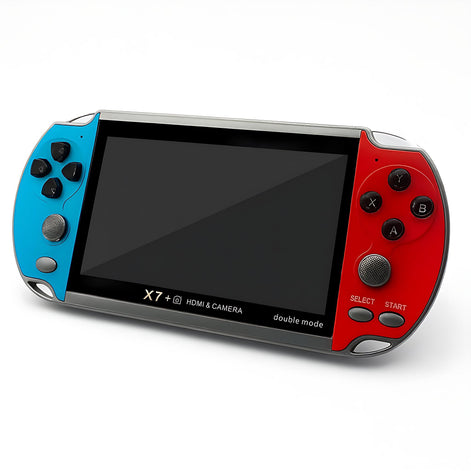 DREAMHAX X7 Plus Handheld Retro Game Console With 10,000 Games Dual Player HDMI 4.3 Inch Red Blue by Wave & Hang