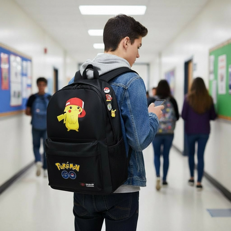 Pokémon Pikachu Backpack – Anime Style School Bag for Students & Fans (Unisex) by Wave & Hang