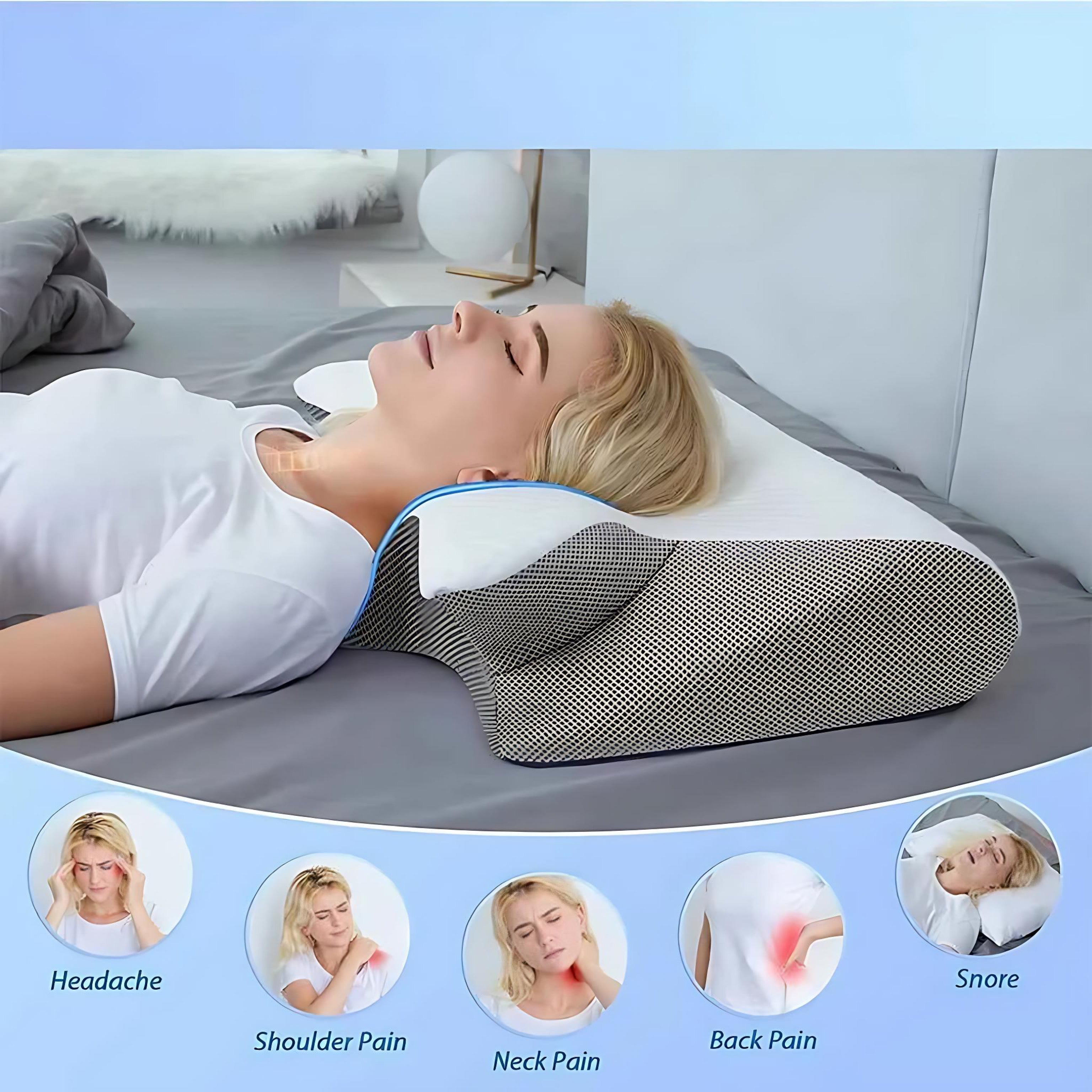 Orthopedic Memory Foam Cervical Pillow Ergonomic Butterfly Neck Support For Pain Relief And Alignment by Wave & Hang