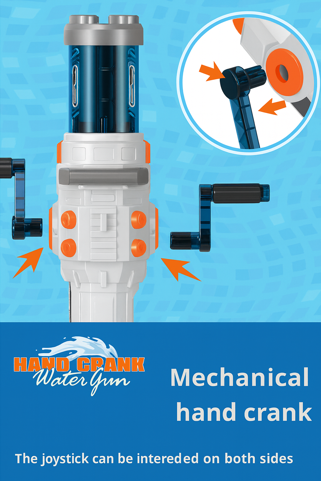 Gatling Hand-Crank Water Gun – Rapid-Fire Soaker for Ultimate Summer Battles by Wave & Hang