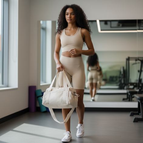 Sports Duffel Bag Lightweight Nylon Water Resistant Shoulder Strap by Wave & Hang