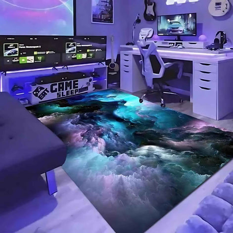 3D Galaxy Space Star Rug | Cosmic Area Carpet for Living Room Decor