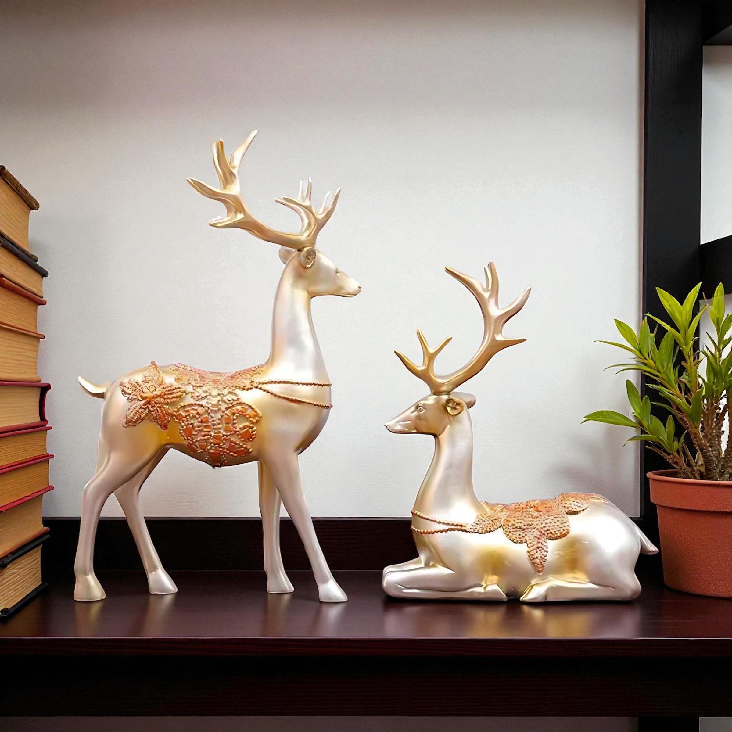 European Style Resin Deer Figurine | Elegant Living Room Decor