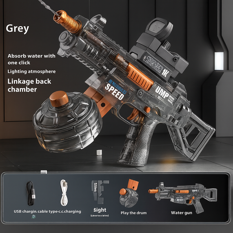 Light UMP45 Electric Water Gun – Automatic Rechargeable Blaster with LED Glow by Wave & Hang