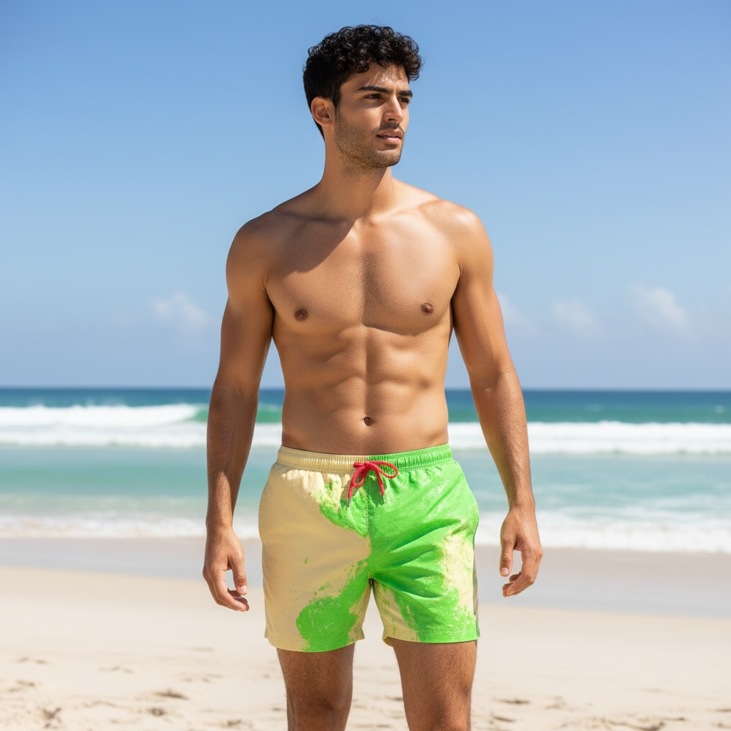 Color-Changing Beach Shorts – Heat & Water Reactive Swimwear by Wave & Hang