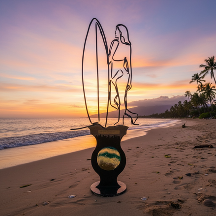 Goddess Of The Tides Tideborn Empress Limited Edition One Line Resin And Wood Sculpture by Wave & Hang