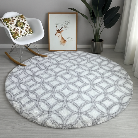 Fluffy Nordic Round Rug | Soft Plush Carpet for Bedroom & Living Room