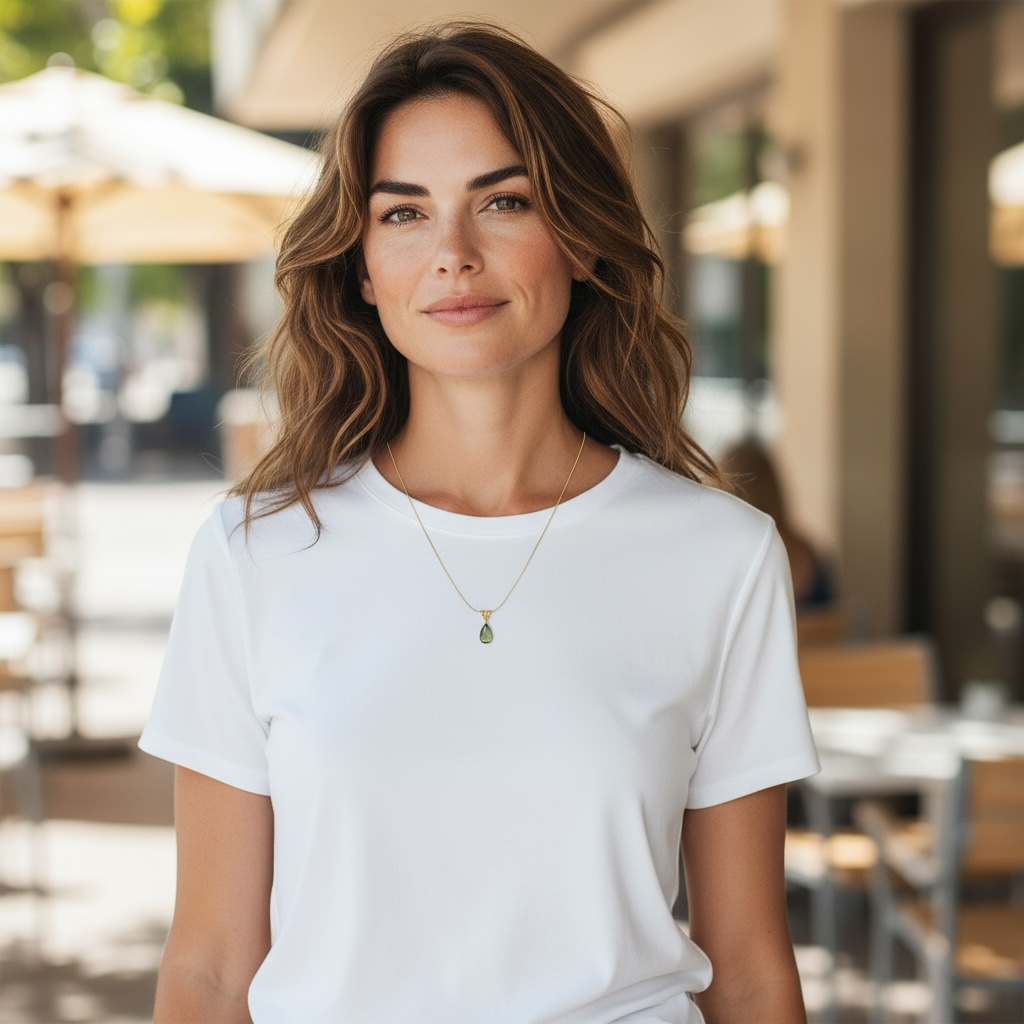 Blue Ocean Drop Necklace - Serene Teardrop Pendant for Women by Wave & Hang