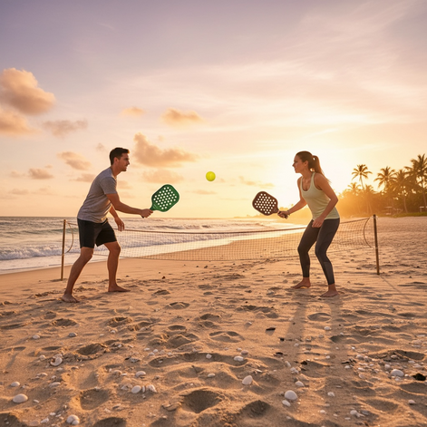 Beach Paddle Ball Set by [Brand Name] - Lightweight & Durable Duo