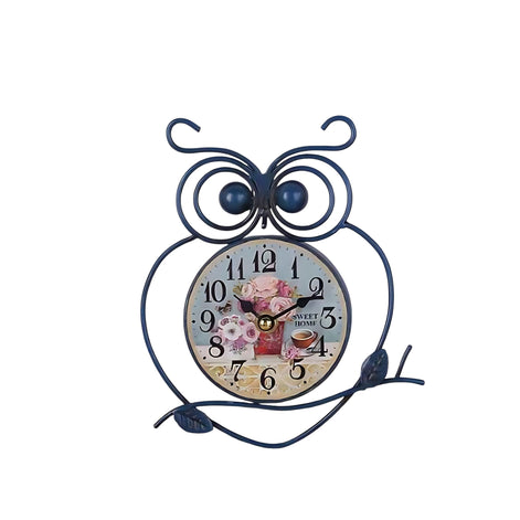 Vintage Owl Wall Clock | Silent Charm for Home | Elegant Décor by Wave & Hang