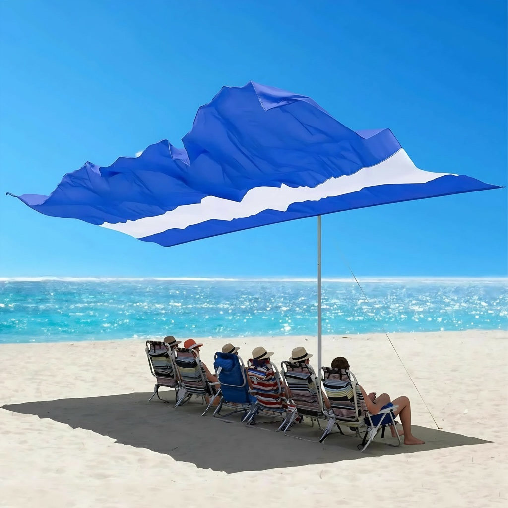 Tenrai Portable Beach Shade - Wind-Resistant for 6 People