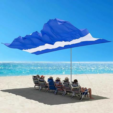 Tenrai Portable Beach Shade - Wind-Resistant for 6 People
