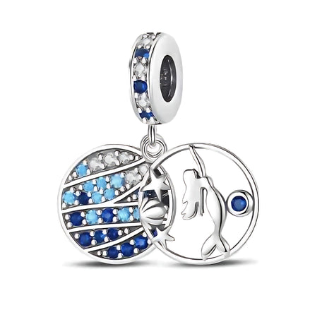 Ocean Blue Dolphin & Seahorse Pendant – DIY Jewelry Charms by Wave & Hang