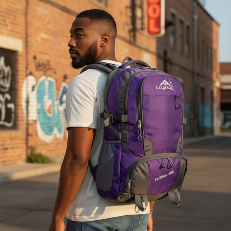 Outdoor Waterproof Backpack – Wear-Resistant Nylon, 15″ Laptop Compartment by Wave & Hang