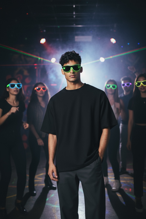 LED Neon Glasses – Voice-Activated Party Shades for Raves by Wave & Hang