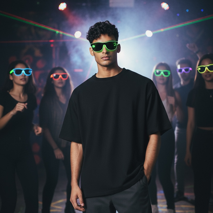 LED Neon Glasses – Voice-Activated Party Shades for Raves by Wave & Hang