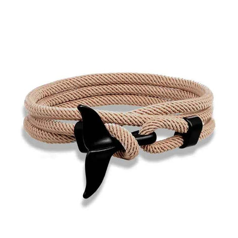 Ocean Whale Tail Anchor Bracelet – Adjustable Nautical Rope Bracelet for Couples & Ocean Lovers