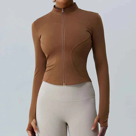 Women’s Fleece-Lined Yoga Jacket – Warm, Stretch & Breathable