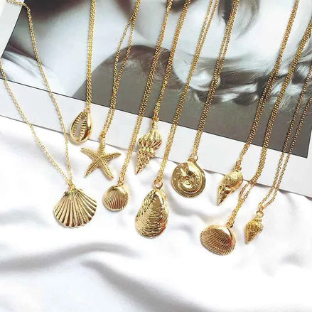 Alloy Shell Necklace | Ocean Life Pendant for Women – Elegant Beach Jewelry Gift