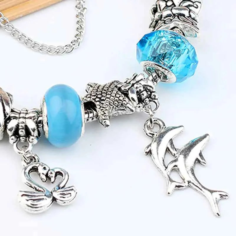 Trendy Ocean Animal Crystal Bracelet – Women’s Marine Charm Jewelry