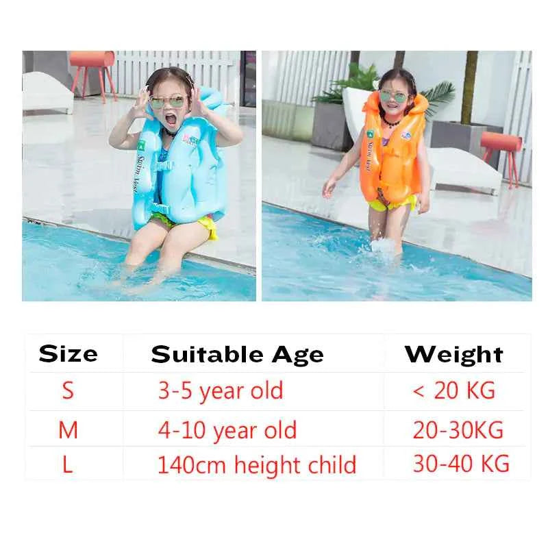 Children’s Inflatable Life Jacket – Safe & Comfortable Swim Vest for Kids Ages 3–10 (PVC Material, Adjustable Buckles)
