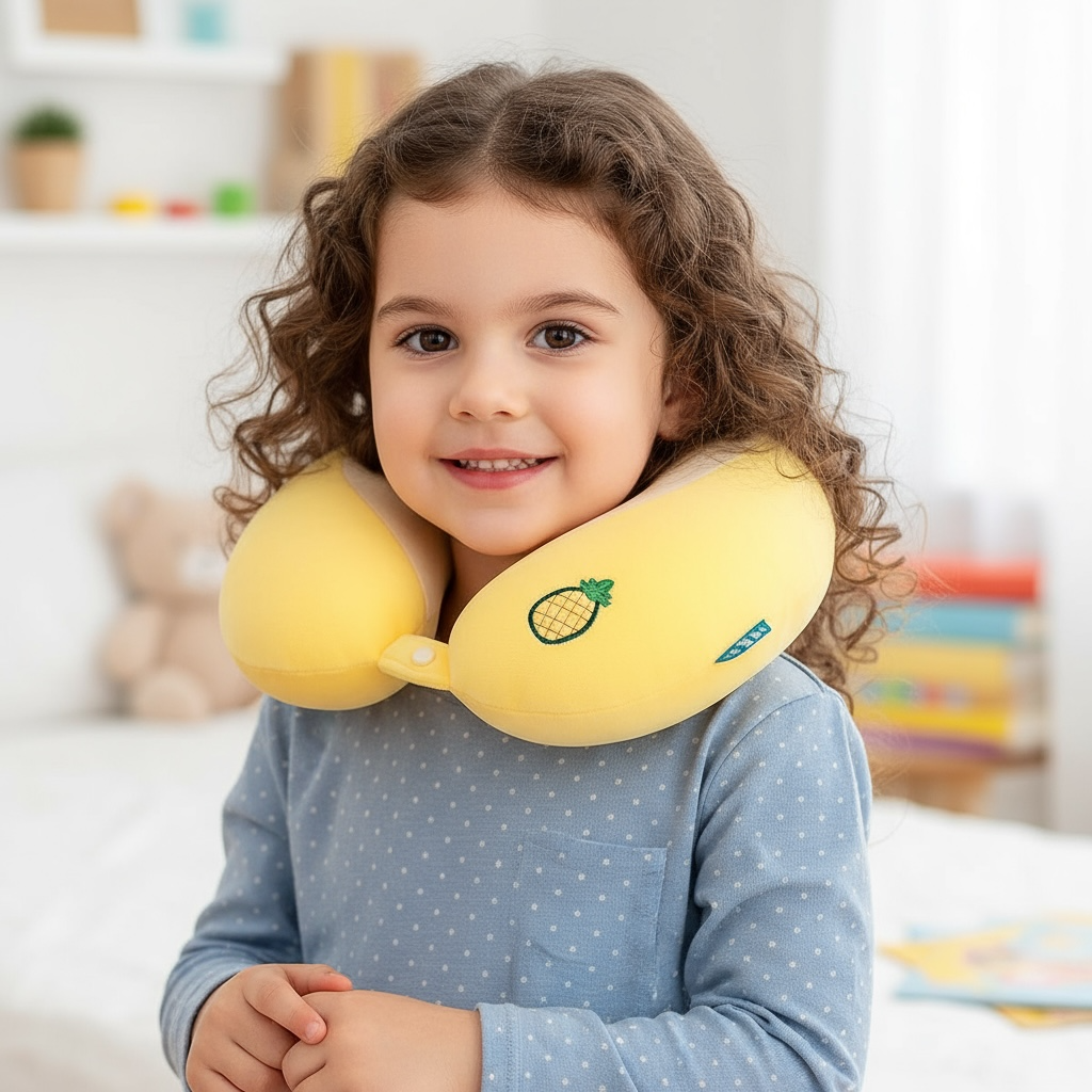 U-Shaped Memory Foam Neck Pillow With Animal Designs by Wave & Hang
